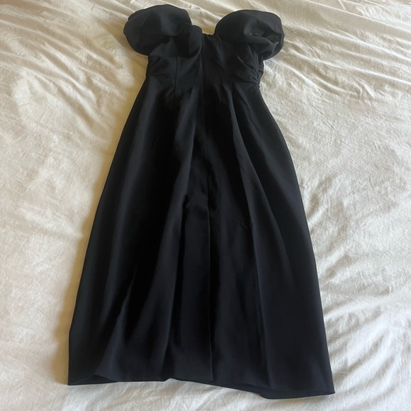 A.L.C. Nora Puff Sleeve Off Shoulder Midi Dress Black - Picture 6 of 7